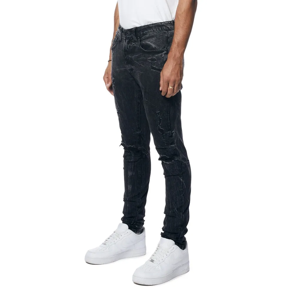 Slim Tapered Rooting Effect Jeans - Black Matrix