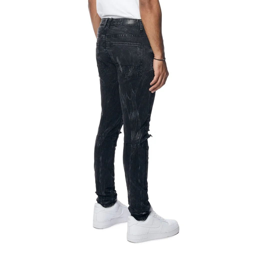 Slim Tapered Rooting Effect Jeans - Black Matrix