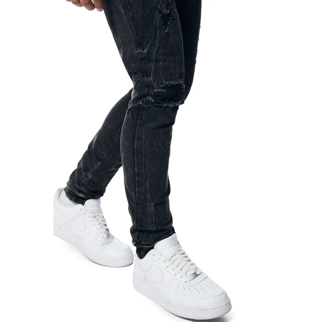 Slim Tapered Rooting Effect Jeans - Black Matrix