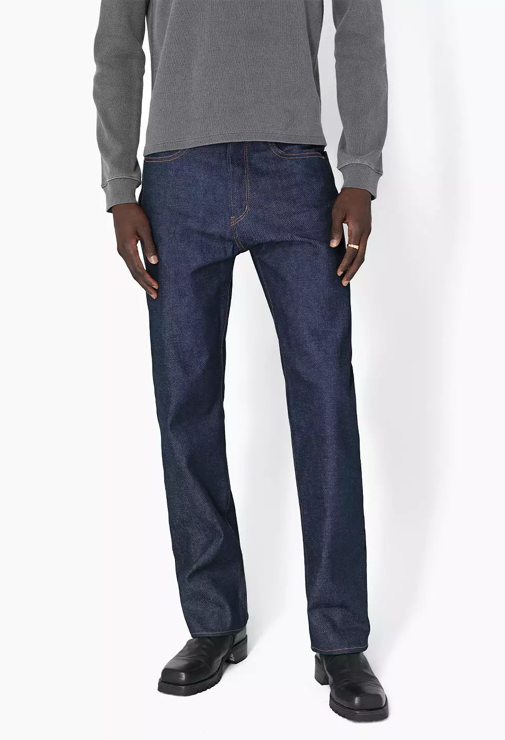 Sly High-Rise Straight / Selvedge Indigo