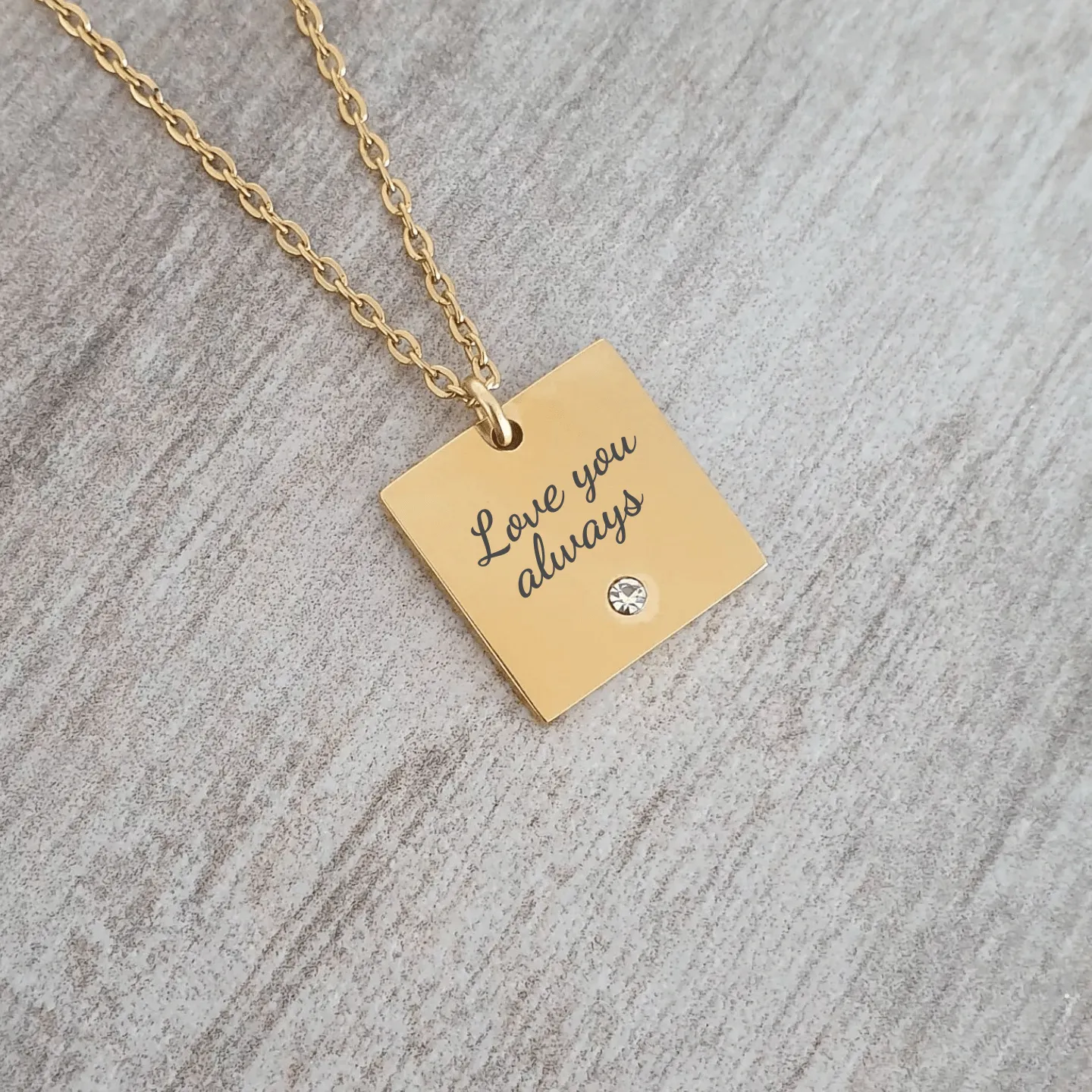 Stella Personalized Necklace, Gold Stainless Steel, Size: 15mm on 45cm chain (READY IN 3 DAYS!)