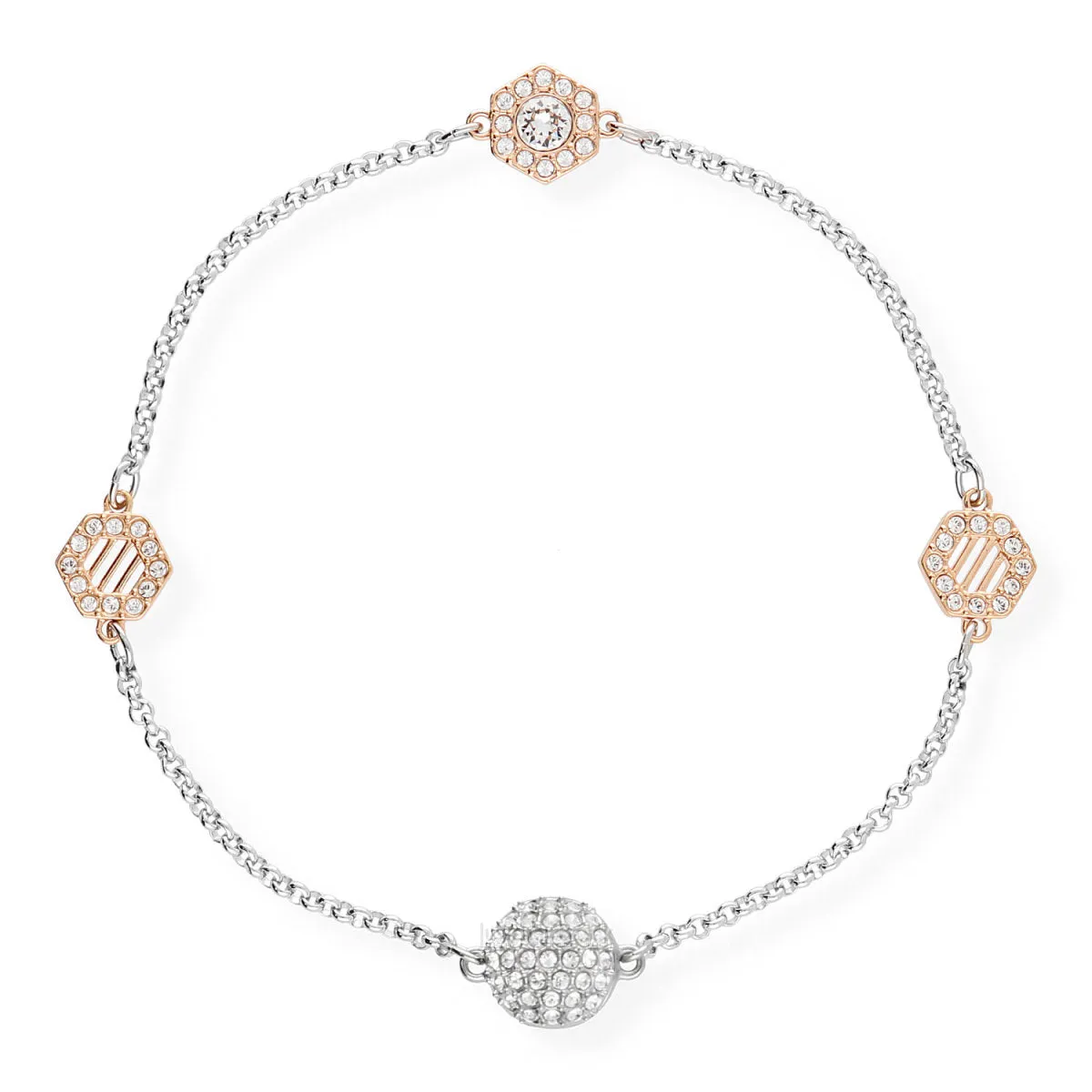 Swarovski Bracelet Remix HEXAGON, White, Mixed Metal plated -5371191