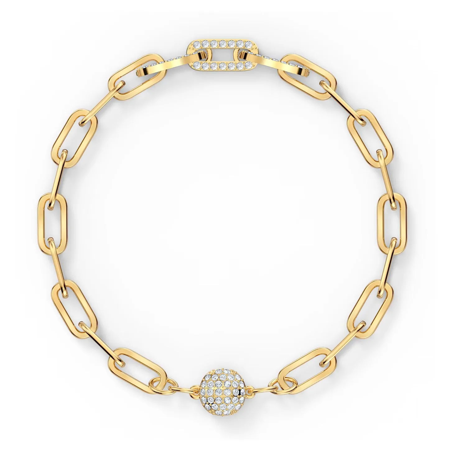 Swarovski The Elements Chain Bracelet, White, Gold tone plating, Medium -5560666