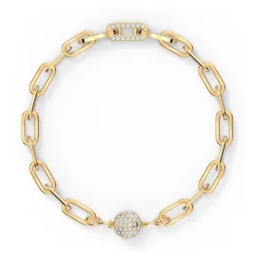 Swarovski The Elements Chain Bracelet, White, Gold tone plating, Medium -5560666