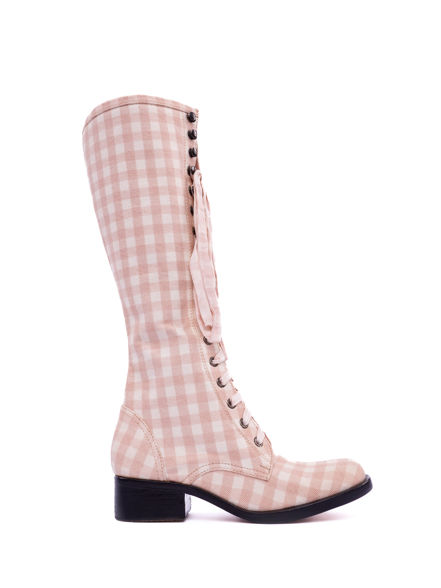 Sweet Pea Boots - Petal Pink Gingham