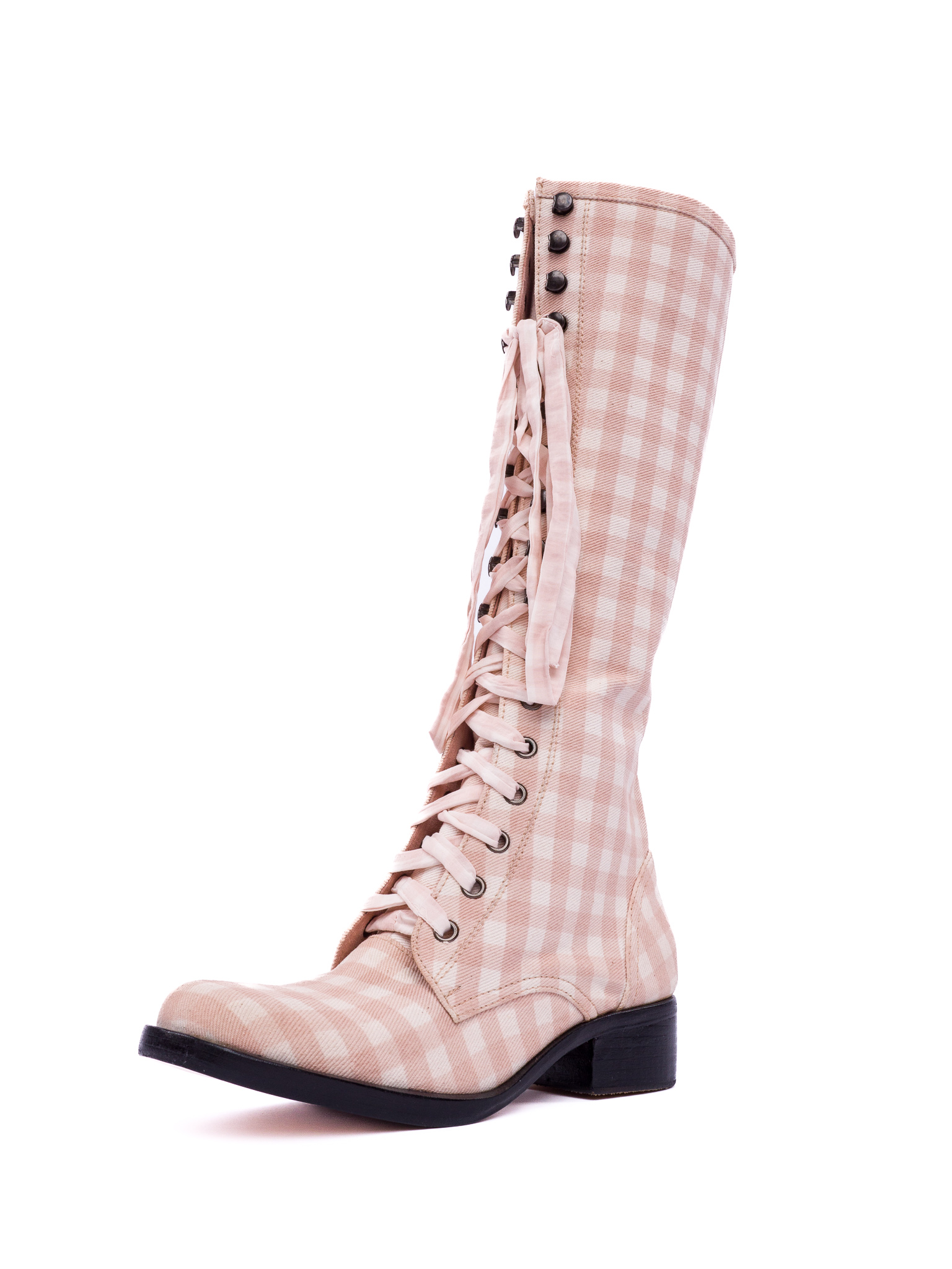 Sweet Pea Boots - Petal Pink Gingham