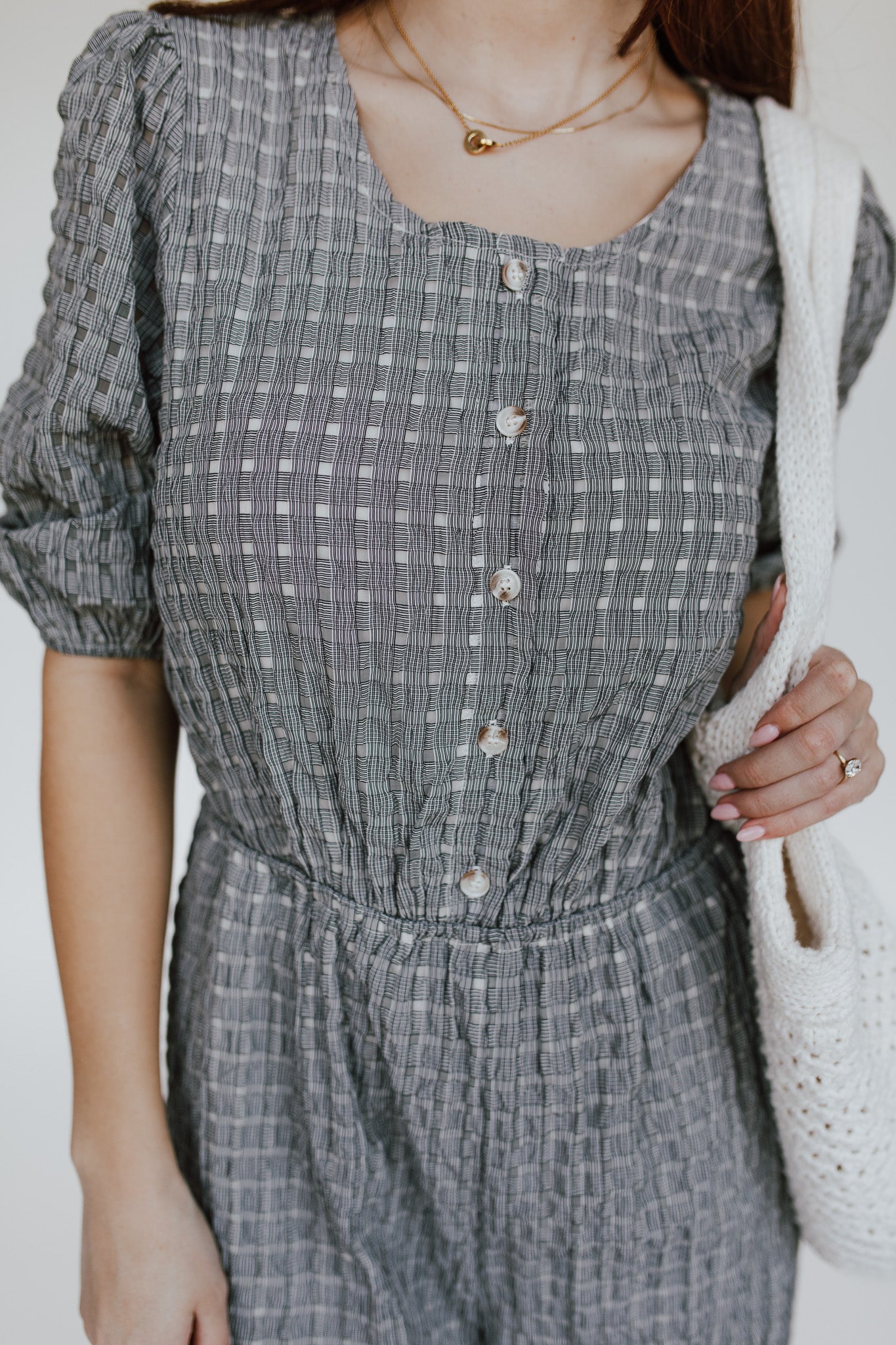 The Prowell Gingham Woven Jumpsuit in Black Multi