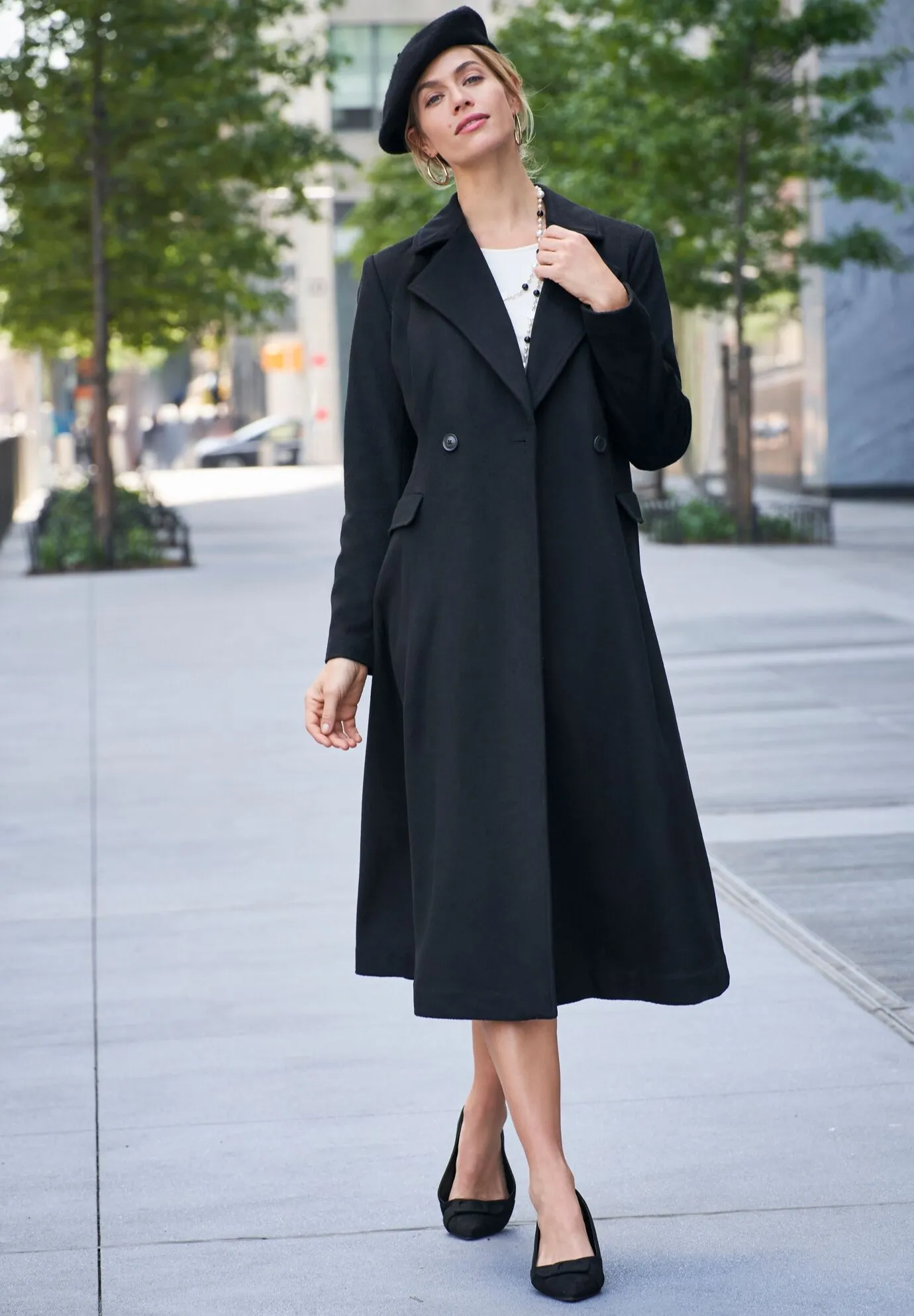 Trapeze Wool-Blend Coat