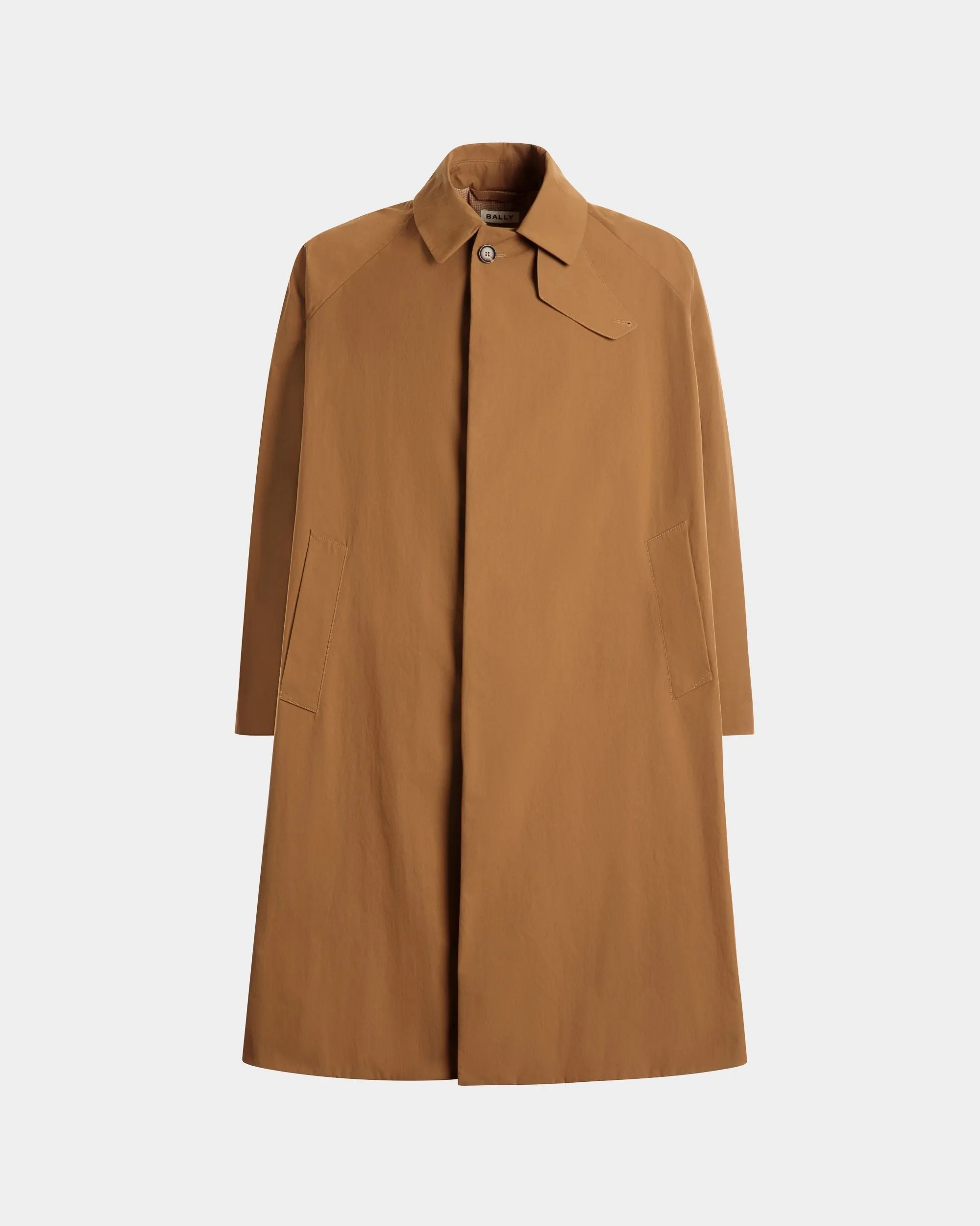 Trench Coat In Brown Nylon 