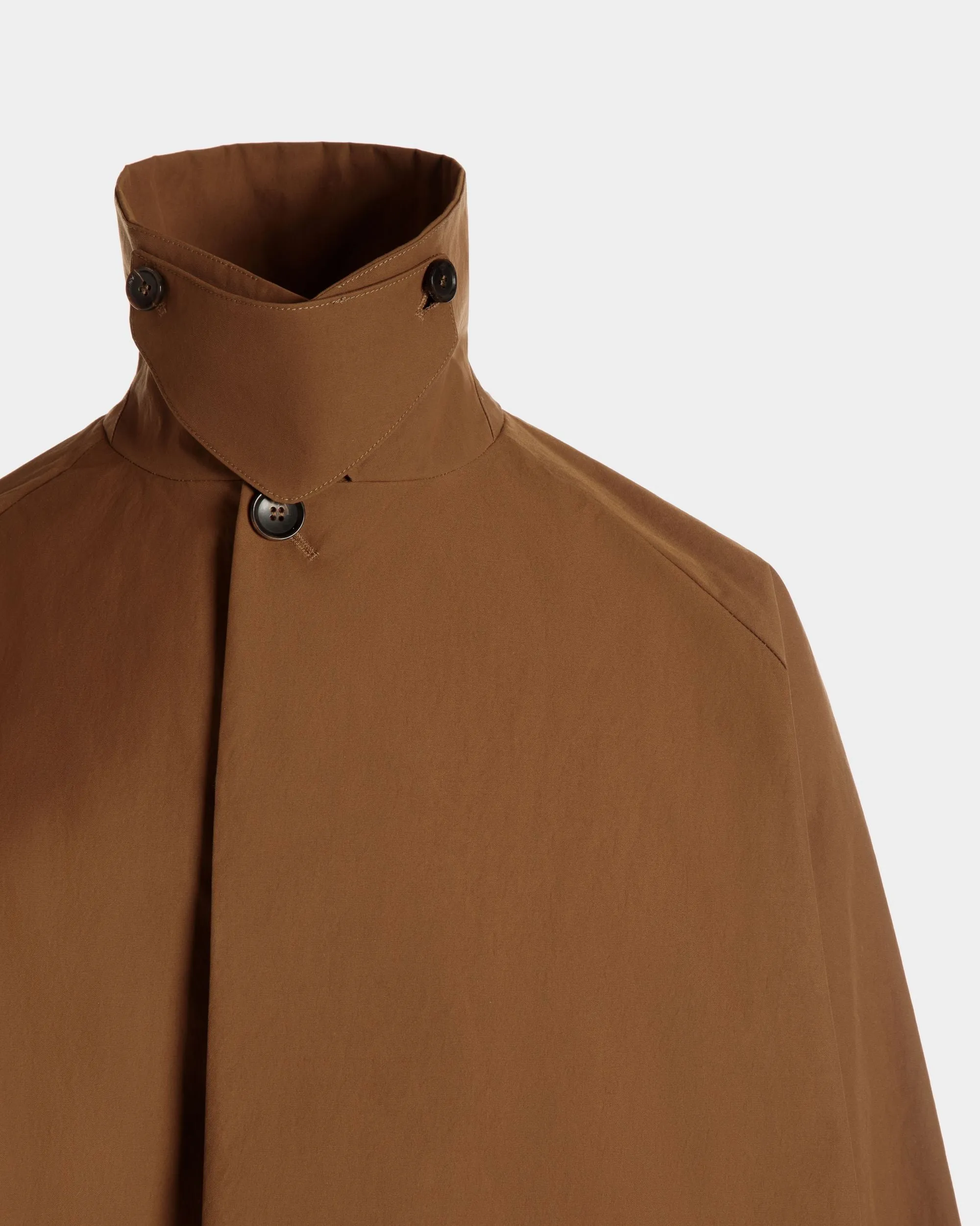 Trench Coat In Brown Nylon 