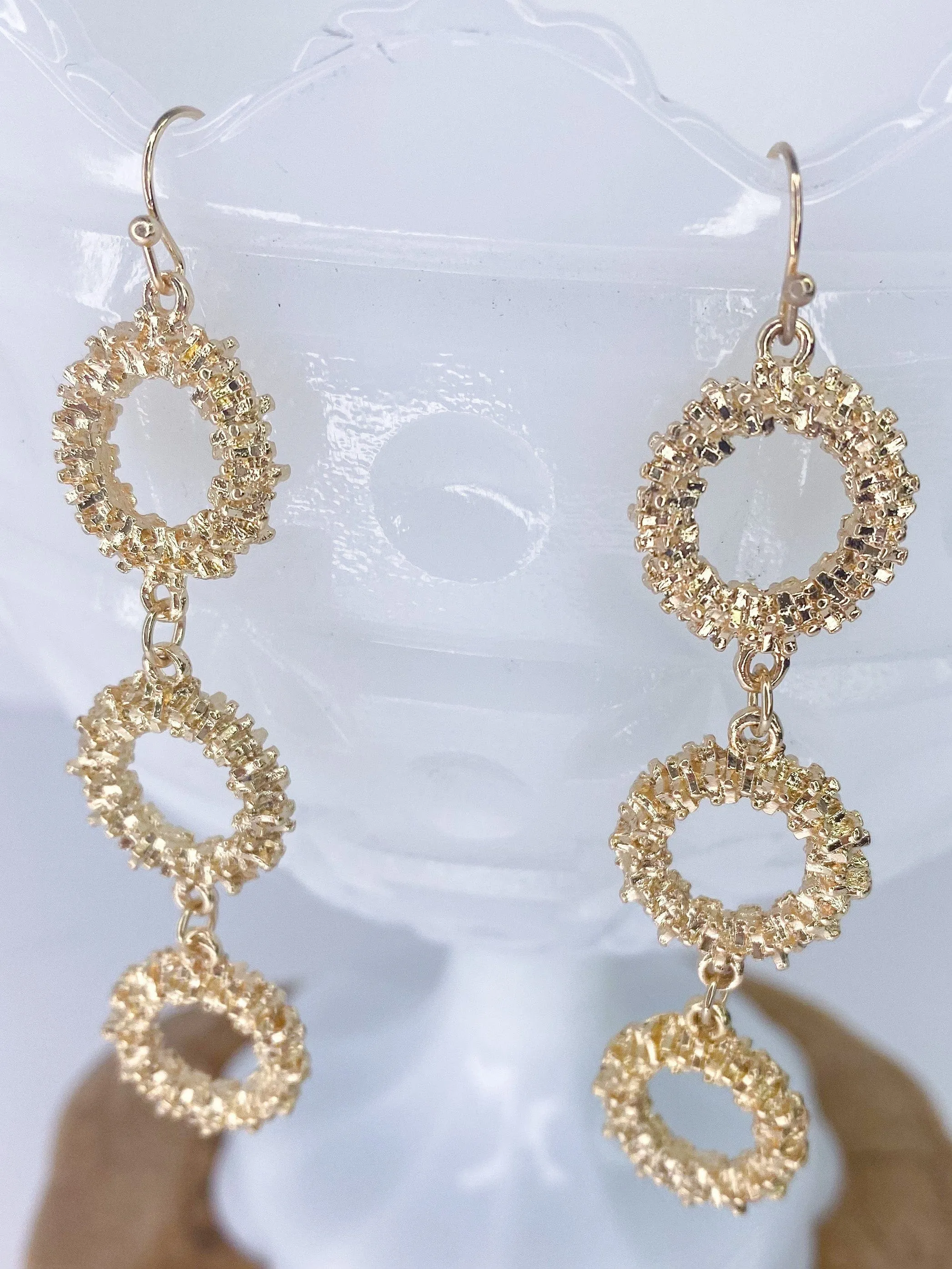 Triple Drop Earring Gold