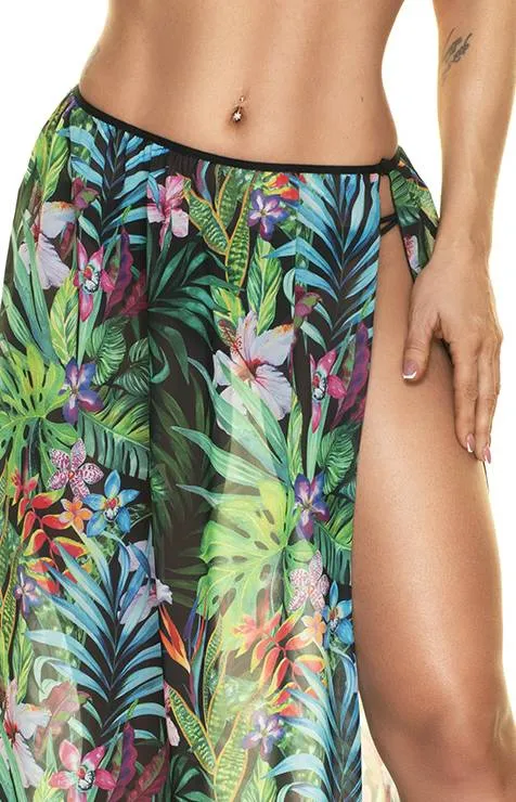 Tropico print beach skirt