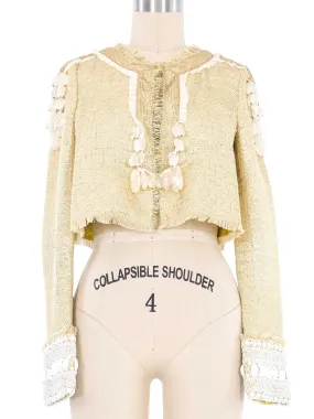 Ungaro Bead Embellished Metallic Bolero Jacket