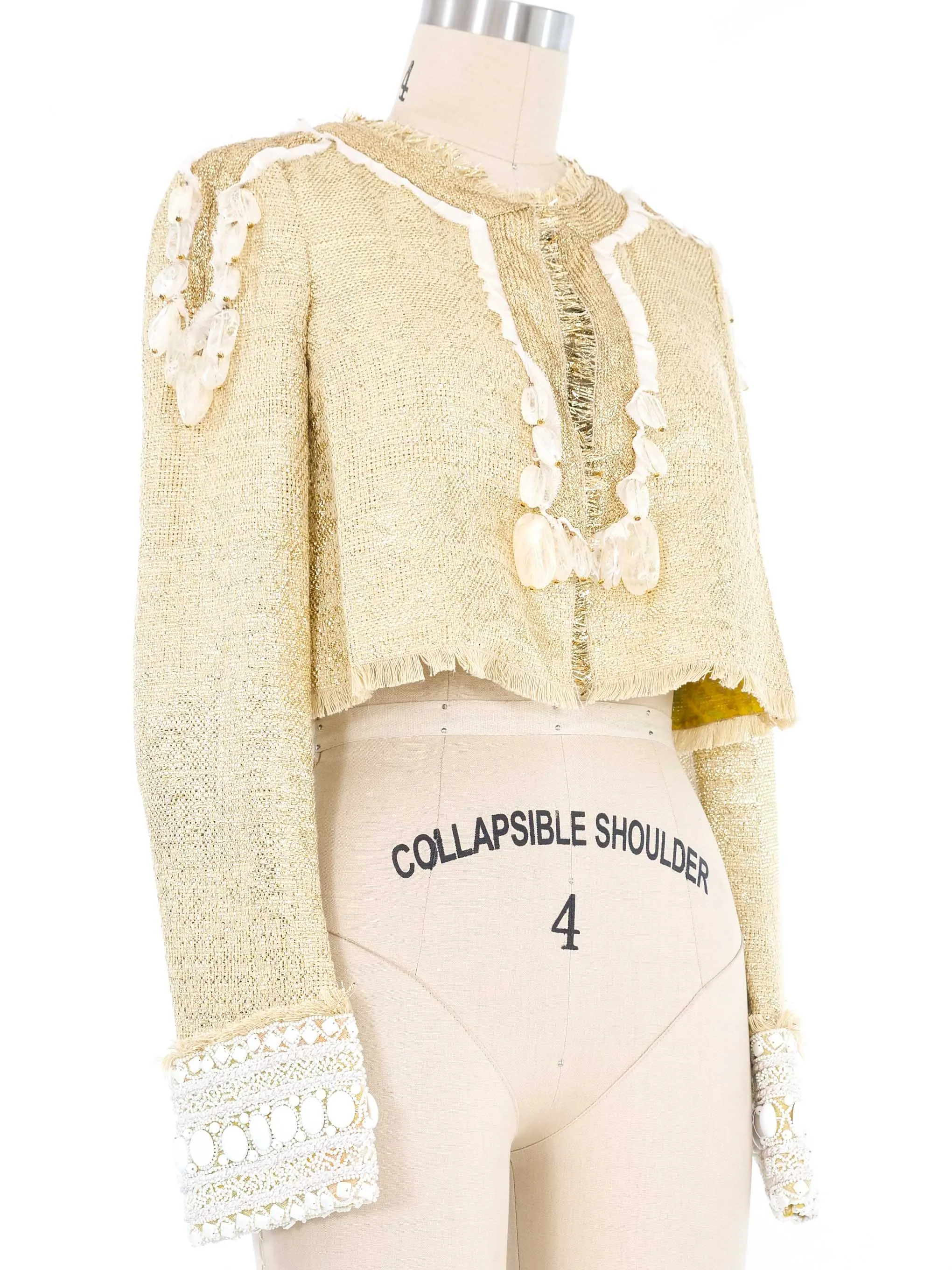 Ungaro Bead Embellished Metallic Bolero Jacket