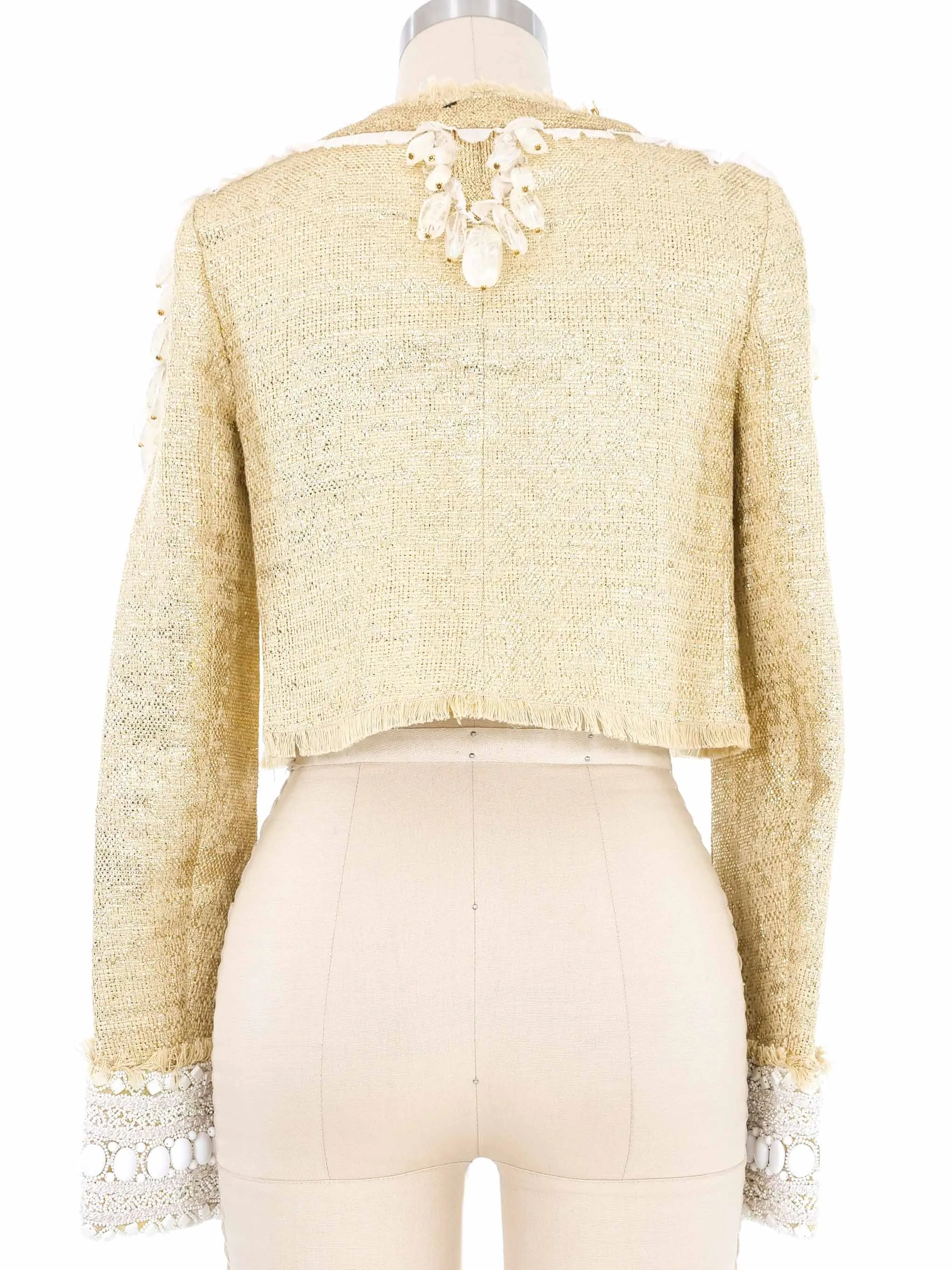 Ungaro Bead Embellished Metallic Bolero Jacket