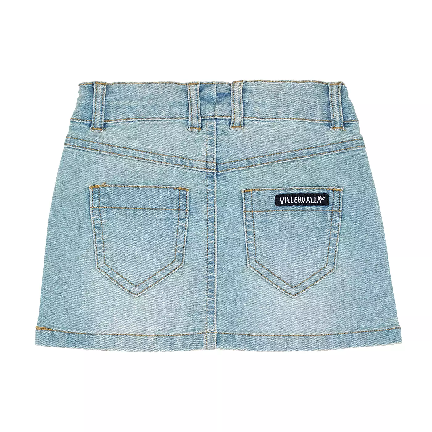 Villervalla Light Wash Stretch Denim Skirt