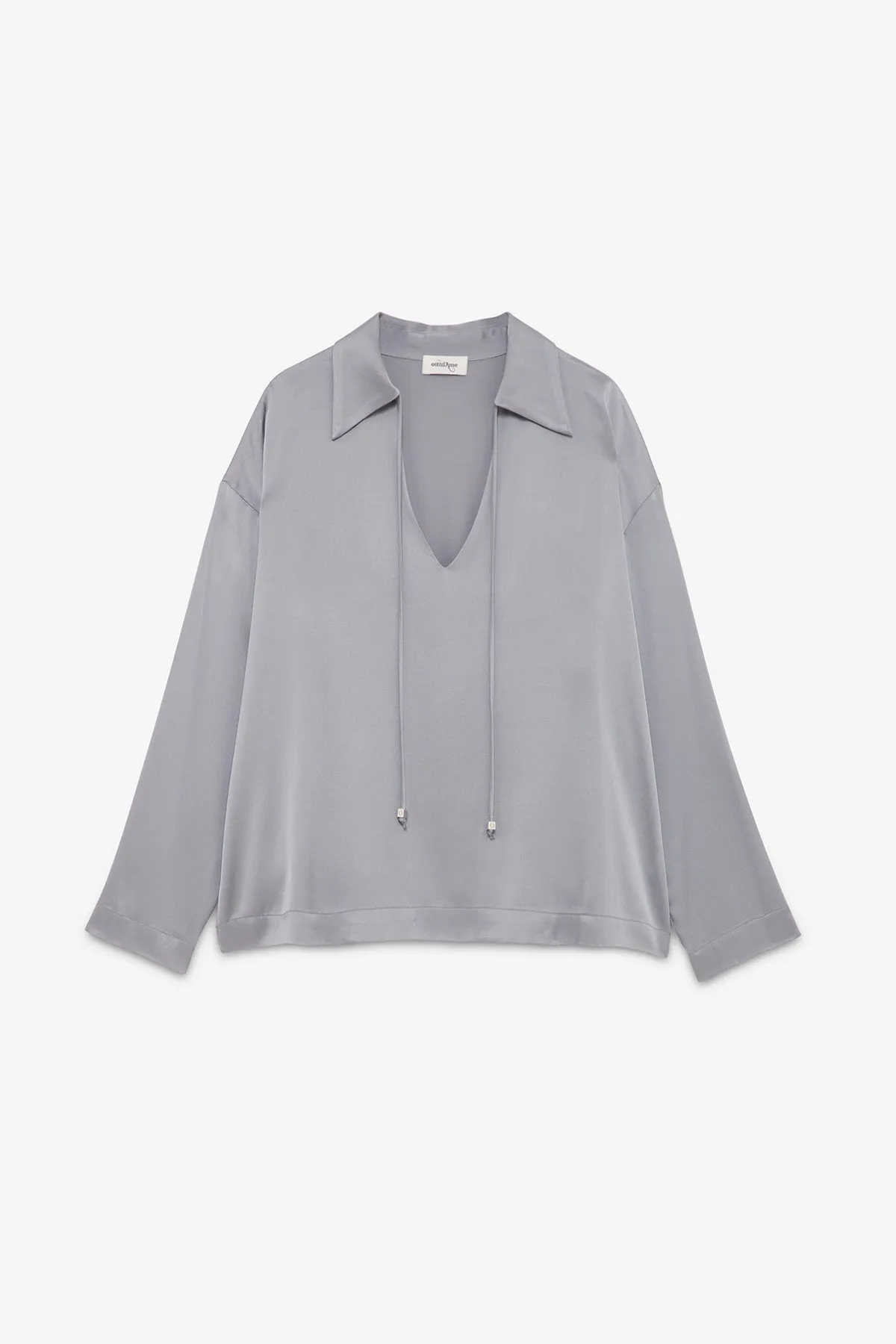 Viscose blouse with drawstring