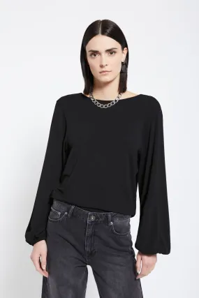 Viscose blouse with flared sleeves