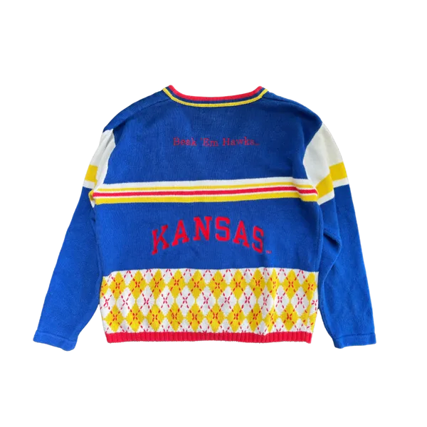 WESTSIDE STOREY VINTAGE | VINTAGE 90S KU JAYHAWKS KNIT CARDIGAN SWEATER