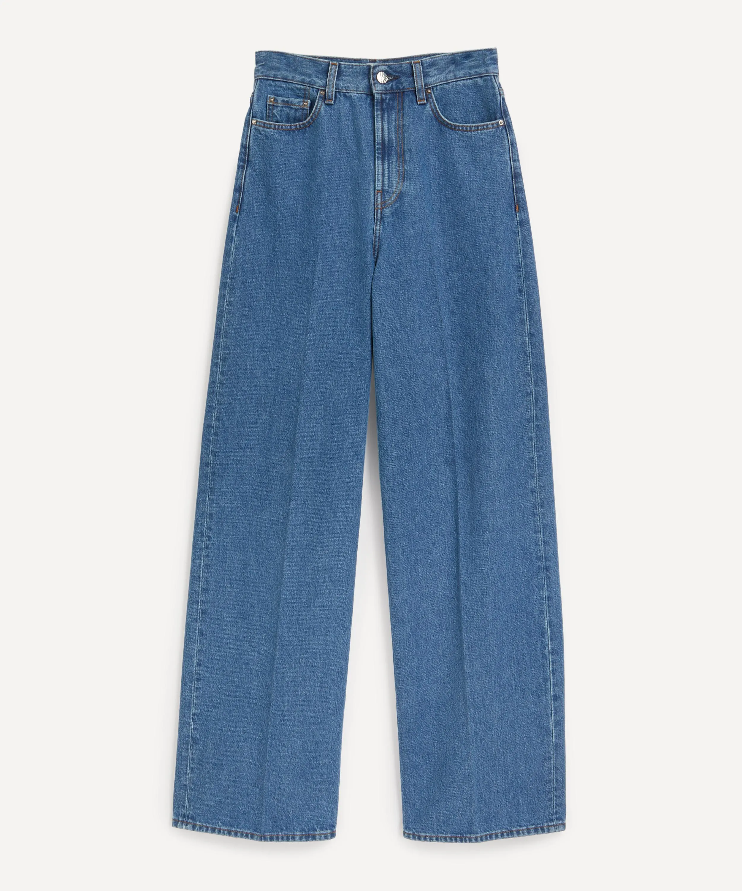 Wide Leg Vibrant Blue Denim Jeans