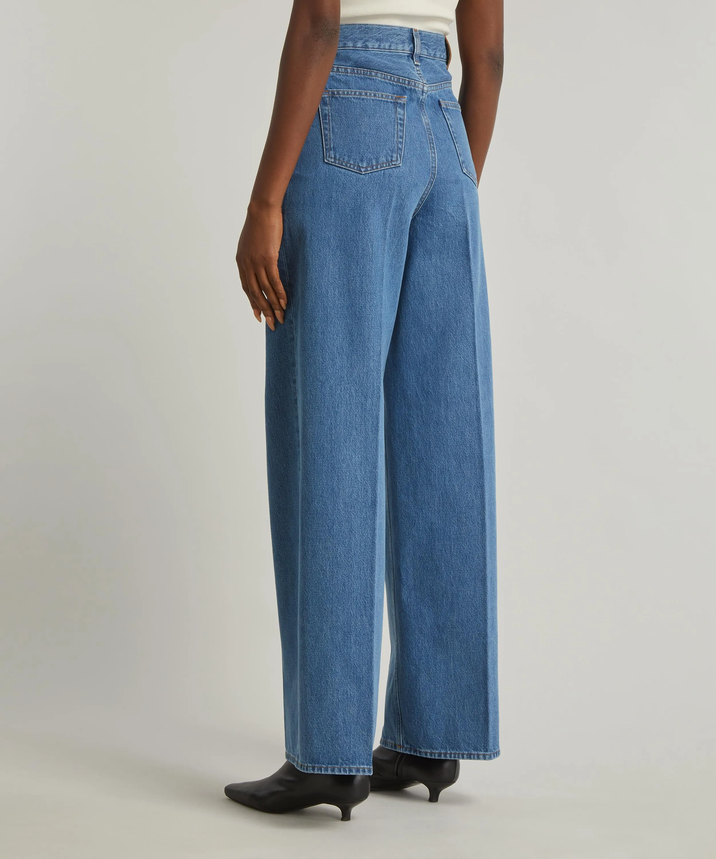 Wide Leg Vibrant Blue Denim Jeans