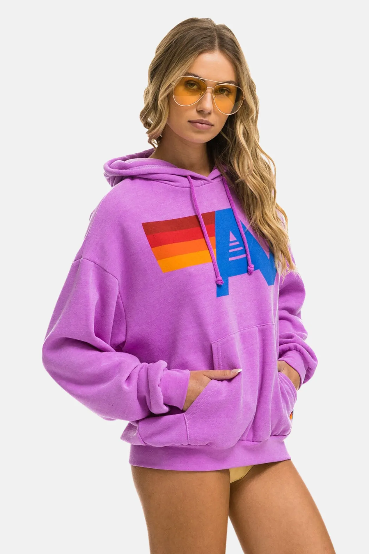 Women's Logo Relaxed Hoodie Neon Purple