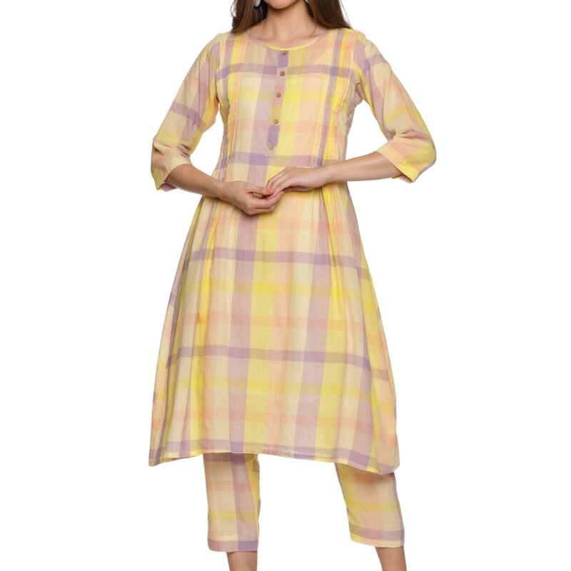 'Limon' A-line checked co-ord set