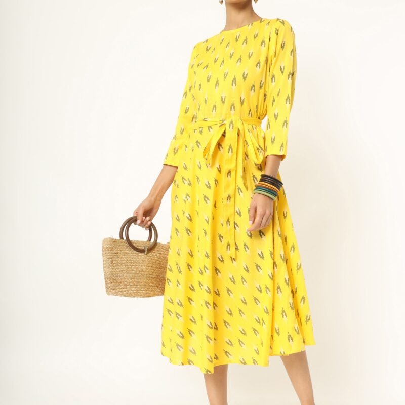 Yellow flared dress