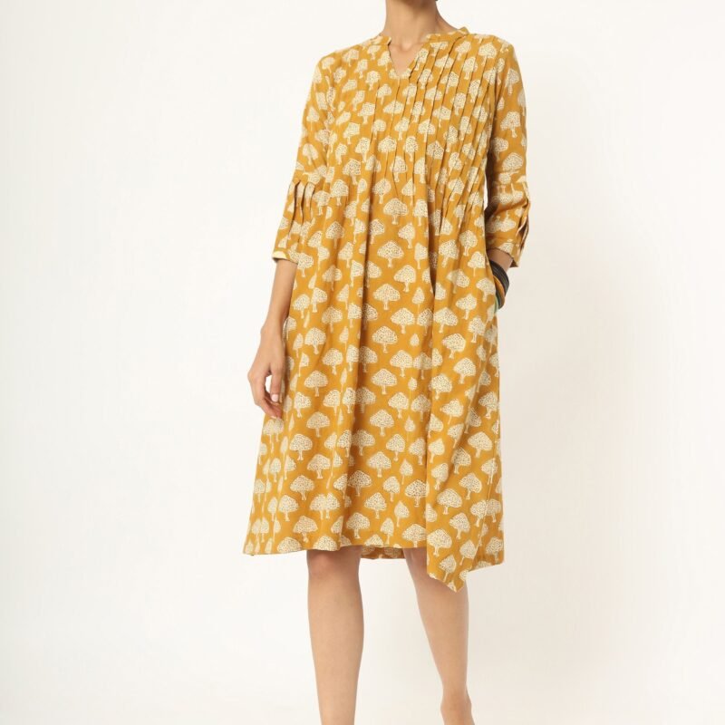 Yellow pintex Dress
