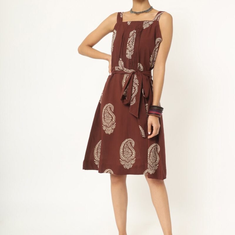 Cinnamon Brown pintex Dress