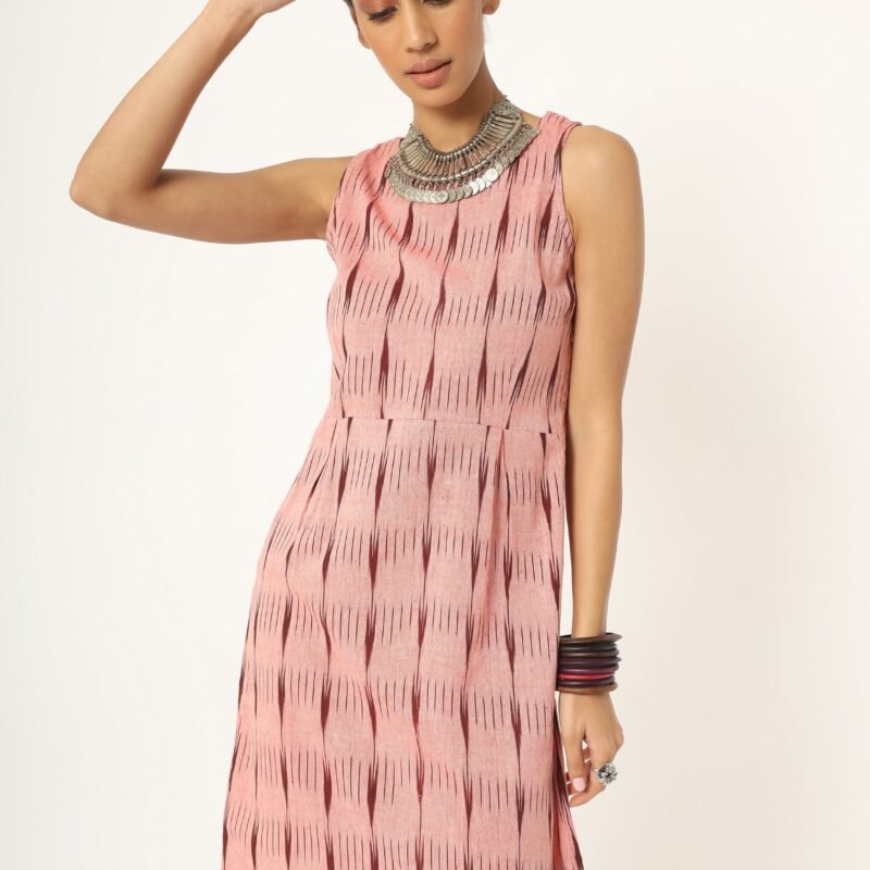 Light Pink Ikat Shift Dress